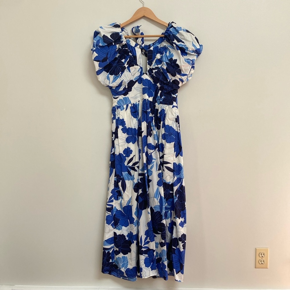 J Crew Floral Blue and White Women's Dress Size 6